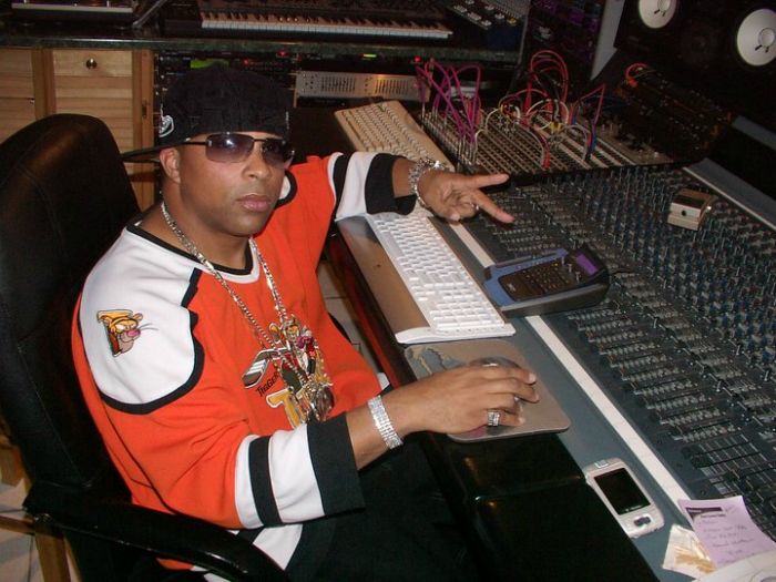 Mauly T in the Mixing Room about to get Platinum